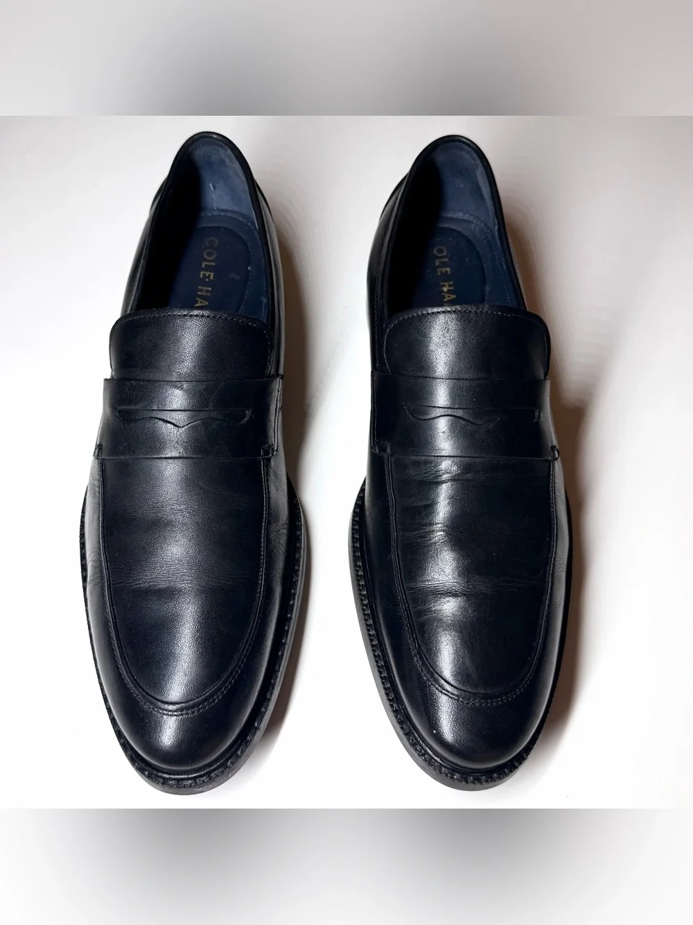 Cole Haan Men's Modern Classics Leather Black Penny Loafer Size- 9 M